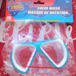 NEW! Splash-n-Swim Mask UV Kids Swimming child's Goggles children's aqua blue 6+